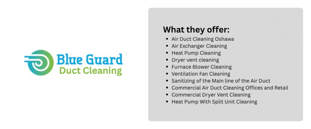 BlueGuard Air Duct and Dryer Vent Cleaning Service Company in Oshawa & Whitby, Ajax.