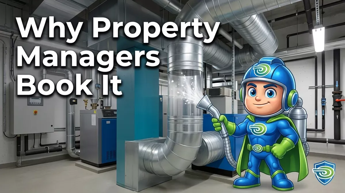 Home 37 commercial duct cleaning Montreal property managers BlueGuard mascot