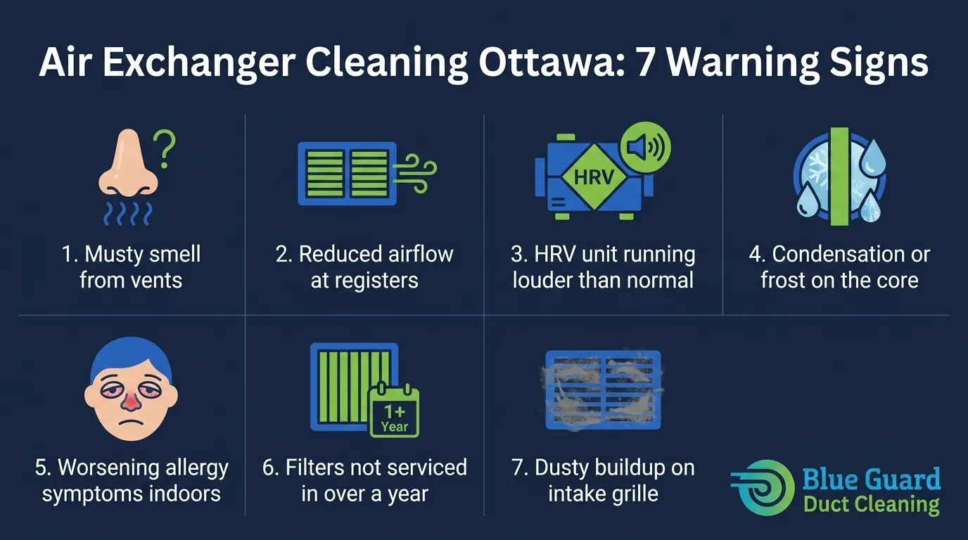 Air Exchanger Cleaning Ottawa: 7 Warning Signs You Need It Now 1 air exchanger cleaning Ottawa 7 warning signs infographic by BlueGuard