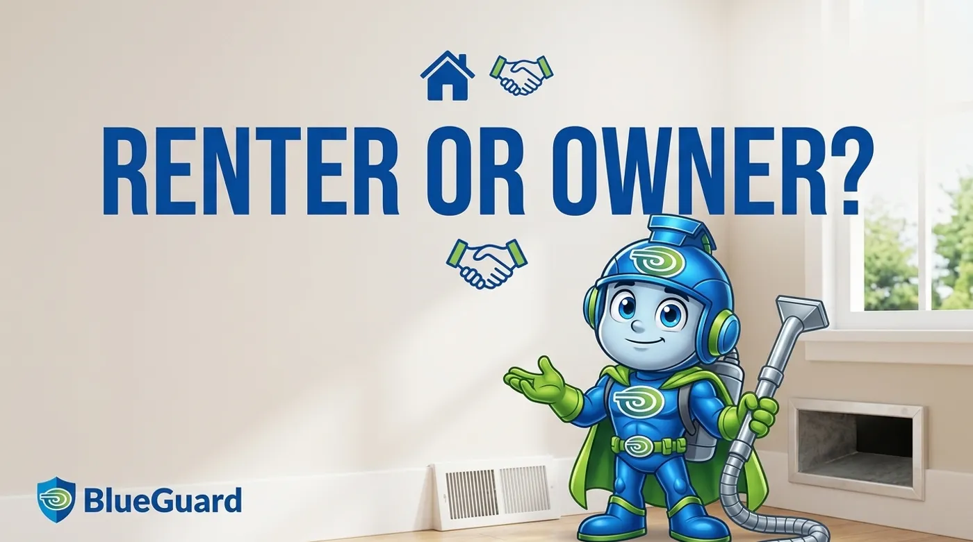 Home 36 Air duct cleaning in Kanata, renter or owner deciding who books it